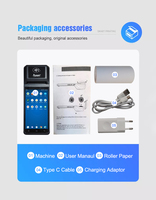Machine POS Tactile Portable Android 12 de 5,5 Pouces 8 Cœurs, Terminal Mobile Portable avec Imprimante