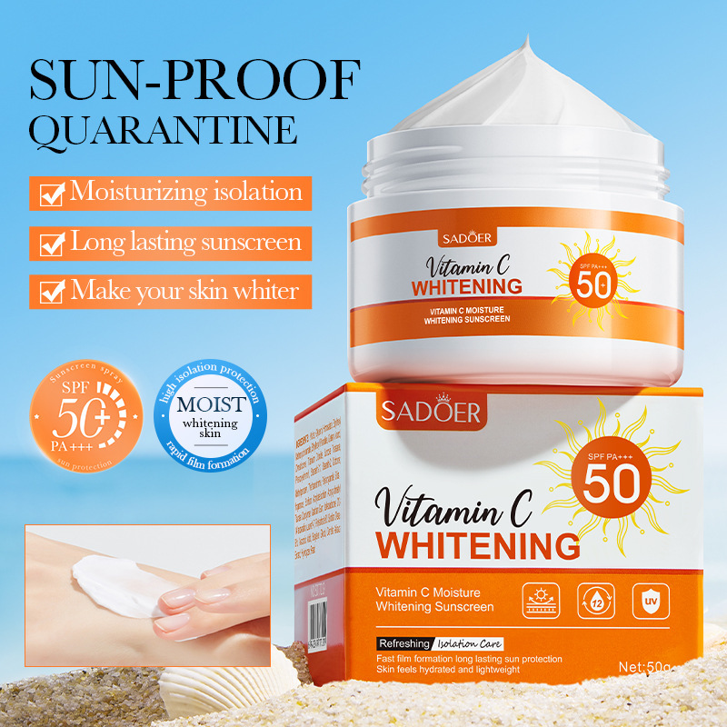 High Quality Moisturizing Whitening Uv Resistant Waterproof Sweat Resistant Vitamin C Sunscreen