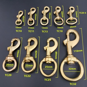 Mắt Tròn Rắn Brass Bolt Xoay Snap Hook Clip Carabiner Cho Con Chó Dây Xích Ngựa Dẫn Túi Da Phần Cứng - Product Image 2
