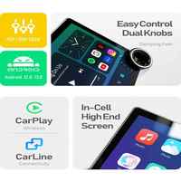 Hongrui 10.1 pouces système multimédia automobile Android Auto DSP jeu de voiture diamant AI 2K infini écran d'autoradio à double bouton