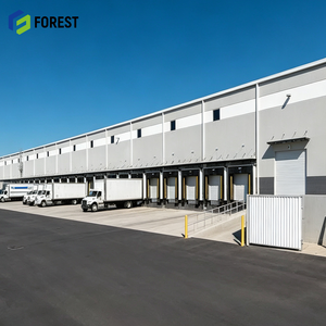 Structure de bâtiment d'entrepôt industriel préfabriquée en acier résistante aux séismes, à portée libre, pour le stockage de matériaux en vrac - Product Image 1