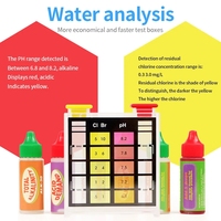 HEDAO Nouvelle Arrivée testeur de qualité de l'eau 5 en 1 Kit de piscine PH CL Kits de test d'eau de chlore acide pour piscine Spa