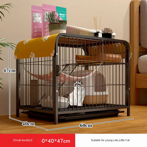 Ağır büyük katlanabilir Metal kedi yavru gelincik kafes 360 döner tekerlekler muhafaza ile evcil hayvan oyun parkı rampa merdivenler hamak - Product Image 4