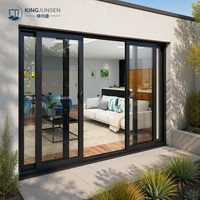 Porte coulissante en aluminium AS2047, double vitrage, verre trempé, rupture de pont thermique, moderne, chambre, villa périurbaine, cour arrière