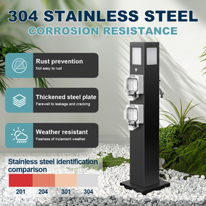 Biệt thự sân vườn ngoài trời không thấm nước chuyển đổi thép không gỉ nước và điện tích hợp cột với wifi thông minh kiểm soát - Product Image 4