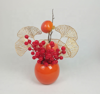 Vente en gros de fleurs artificielles en mousse Fleur de Noël Baie de Noël pour la décoration de mariage