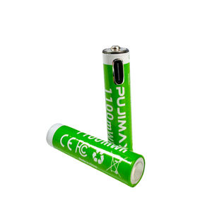 PUJIMAX USB Type-c 충전 포트 AAA 충전식 배터리 팩 2PCS 리튬 이온 배터리 셀 1.5v 440mah 원통형 이온 배터리 - Product Image 1