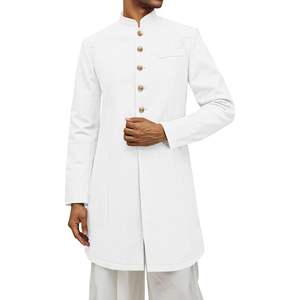 Abrigos Kurta de algodón para hombre 2025, trajes étnicos con cuello mandarín indio para bodas, fiestas festivas, bata caftán informal - Product Image 4