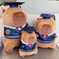 Saison de la Graduation : Ours en Peluche Court Dr. Capybara, Rembourré en Coton PP, Cadeau Unisexe pour Étudiants, 31cm-50cm, à partir de 14 ans