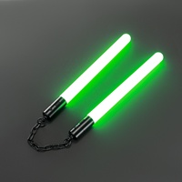 Nexussabers Nunchuck Aluminium Alloy dengan Lampu LED, Tongkat Cahaya Warna-warni Tak Terbatas, Pedang Mainan Terang, Hadiah