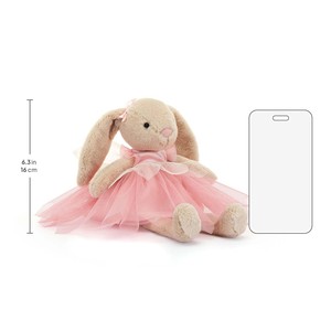 Peluche Lapin Féérique JC, Lapin en Peluche Doux Beige en Tutu de Ballet Rose avec Ailes Pailletées, Cadeau pour Bébé Fille - Product Image 3