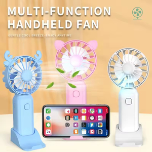 Mini Ventilador Portátil de Mano para el Verano, Recargable, Construcción de Plástico, Soporte para Teléfono con Funciones de Base, Compatible con Inglés - Product Image 6