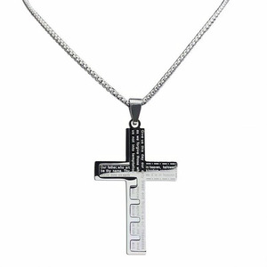 Grande ciondolo a croce inciso con <span class=keywords><strong>la</strong></span> <span class=keywords><strong>preghiera</strong></span> <span class=keywords><strong>del</strong></span> signore nostro padre S. Collana d'oro in acciaio Christian regalo unico <span class=keywords><strong>giorno</strong></span> di compleanno regalo per gli uomini - Product Image 6