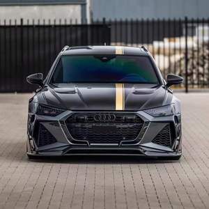 Runde ajustement parfait pour <span class=keywords><strong>Audi</strong></span> <span class=keywords><strong>RS6</strong></span> mise à niveau nouveau <span class=keywords><strong>Design</strong></span> Style Kit de carrosserie en Fiber de carbone sèche pare-chocs avant diffuseur arrière jupes latérales - Product Image 2