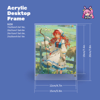 Conçu sur mesure dessin animé Anime acrylique cadre de bureau translucide arc-en-ciel imprimé voyageur debout affichage en plastique produit d'artisanat