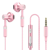 Écouteurs filaires de sport et casque de jeu avec basses lourdes et microphone de 3.5mm Écouteurs en métal pour téléphone Musique Running Sports
