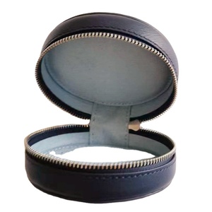 Cajas redondas con cremallera para joyería, cosméticos y accesorios de lujo, de cuero, con diseño nuevo, para anillos, pulseras, collares y pendientes. - Product Image 1