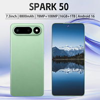Smartphone SPARK 50 5G 16 Go + 1 To, écran HD 7,3 pouces, batterie 8800 mAh, appareil photo 108 MP, double SIM, Android 16, pour le travail quotidien et le divertissement