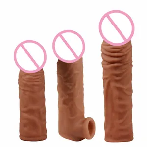 Different models silicone penis sleeve extender for delay ejaculation penis condom extender reusable men penis extension sleeve