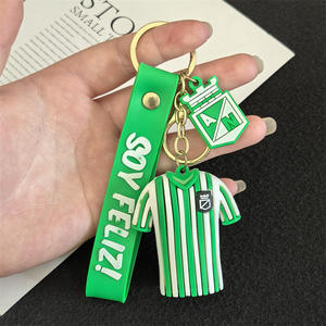 Porte-clés en silicone souple en forme de ballon de football et maillot de foot, avec badge d'équipe de la Coupe du Monde 2026, pour clés de voiture, sans BPA, cadeau pour les fans de football - Product Image 5