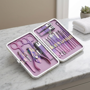 Stainless Steel <b>Nail</b> Clippers <b>Set</b> High Quality 18-Piece Portable Durable Manicure Pedicure Kits Pink Blue Custom Logo Zachary - Product Image 2