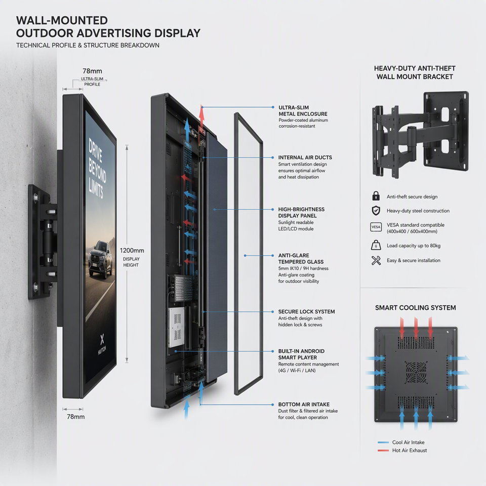 OEM Factory Industrial Grade IP65 Advertising Display 32-86 Inch ...