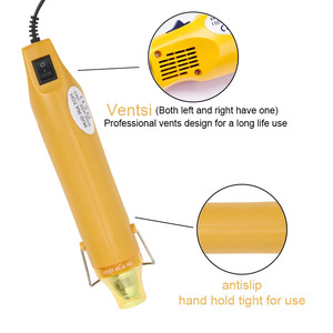 Pistola <span class=keywords><strong>de</strong></span> Aire Caliente Eléctrica Mini <span class=keywords><strong>de</strong></span> 110V con Enchufe JP Amarillo, Multifuncional, Portátil, 300W, Herramienta <span class=keywords><strong>de</strong></span> <span class=keywords><strong>Calor</strong></span> con 3 Años <span class=keywords><strong>de</strong></span> Garantía para Bricolaje - Product Image 4