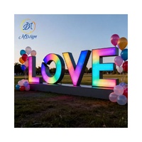 Grand panneau LED personnalisé autoportant pour mariage, lettres RGB 2ft 3ft 4ft, éclairage publicitaire étanche IP65, tailles personnalisables
