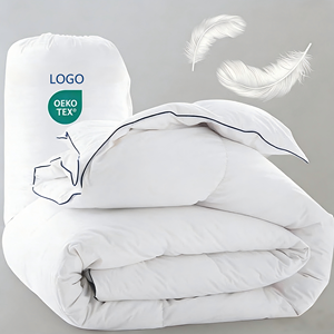 <span class=keywords><strong>Couette</strong></span> de luxe en duvet de coton et plumes de canard, avec remplissage de duvet et plumes, design à compartiments, blanche unie, pour la literie de la maison - Product Image 1