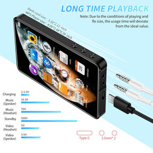 เครื่องเล่น MP3 MP4 หน้าจอสัมผัส 4.0 นิ้ว, เครื่องเล่นเพลง HiFi พกพา 16GB พร้อมลำโพงในตัวและอีบุ๊ก - Product Image 5