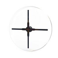 고해상도 저소음 3D 홀로그램 LED 디스플레이 45cm 안정 회전 광고용 3D LED 팬 APP/PC 제어 홀로그램