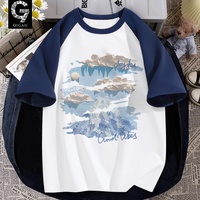 Camiseta de Manga Corta para Hombre, Estampado Gráfico, Corte Holgado, Cómoda para Actividades al Aire Libre, con Estampado de Letras, Cuello Redondo, Algodón Suave, Nueva Colección 2026