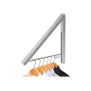 Folding Collapsible <strong>Wall</strong> Mounted <strong>Coat</strong> <strong>Rack</strong> Hanger Clothes Storage Drying <strong>Rack</strong> - Product Image 1