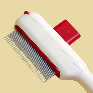 Pettine autopulente per <span class=keywords><strong>pulci</strong></span> e toelettatura multiuso per gatti e cani, spazzola per la rimozione del pelo e pettine per <span class=keywords><strong>pulci</strong></span> - Product Image 5