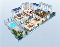 Système de stockage d'énergie domestique tout-en-un 8 kWh avec onduleur solaire LiFePO4 intégré 51,2 V et Wi-Fi