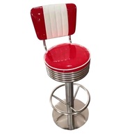 Ensemble de tabourets de bar et banquette rétro américains des années 50, banquette en vinyle turquoise avec chaises assorties pour usage en restaurant