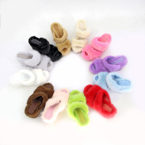 QIUCHEN QC22026 pantofole da donna in vera pelliccia di <span class=keywords><strong>visone</strong></span> lanuginoso con tacco alto in pelliccia diapositive in pelliccia sandalo da donna - Product Image 3