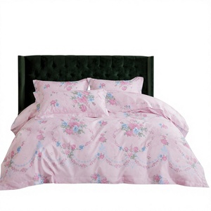 ชุดเครื่องนอนผ้าฝ้ายลายดอกกุหลาบโรแมนติกสไตล์โปแลนด์ สีชมพู สำหรับ B&B จัดส่งแบบดรอปชิปปิ้งในยุโรป 3 ชิ้น - Product Image 1