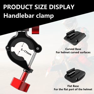 Premium Alüminyum Kask Kavisli Düz Braket Bisiklet Motosiklet Aksiyon Kamera Kelepçe Montajı GoPro/DJI Osmo/Insta360 Sürüş Vlog için - Product Image 5