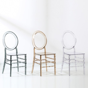 Transparent Bamboo Style Plastic Dining Chair With <b>Backrest</b> Modern Minimalist Design For Adult Use - Product Image 1
