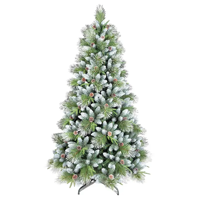 2023 Launched New Style Decorated Flocking Christmas Tree PVC Pine Needle Mixed Plastic Christmas Tree