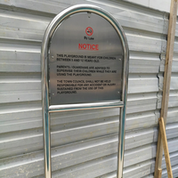 Panneau d'avertissement pour aire de jeux en acier inoxydable 304, panneau d'avertissement extérieur personnalisé, plaque d'avertissement de sécurité