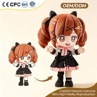 Vente directe usine – Costume de mascotte en peluche personnalisé en mousse 3D, personnage de dessin animé humain/fille, poupée en peluche pour marque OEM