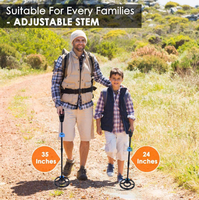 Détecteur de métaux pour enfants avec écran LED, étanche, détecteur d'or souterrain, léger, alimenté par batterie, pour la chasse au trésor