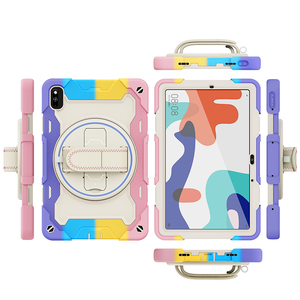 Para Huawei <span class=keywords><strong>Mate</strong></span> <span class=keywords><strong>Pad</strong></span> de 10,4 pulgadas, funda combinada de silicona y plástico duro con correa para el hombro incorporada - Product Image 2