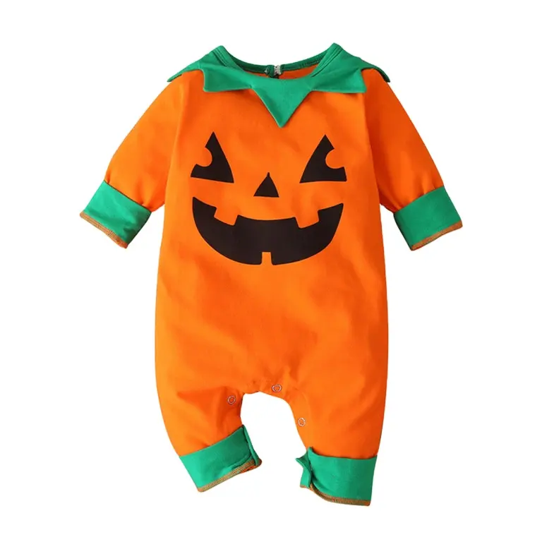 Pasgeboren Baby Kleding 2023 Lente Herfst Lange Mouw Baby Rompertjes Halloween Pompoen Kostuum Kids Boy 'S Overall