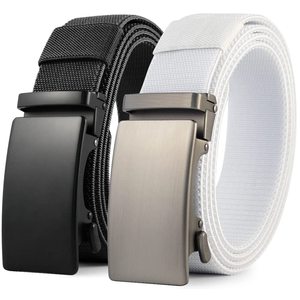 Personalizado Men's White Casual <span class=keywords><strong>Elastic</strong></span> Golf Nylon Ratchet Belt - Product Image 1