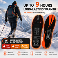 Semelles chauffantes télécommandées pour l'hiver, hommes et femmes, 3900 mAh, semelles chauffantes rechargeables pour le ski en plein air, la chasse, la neige