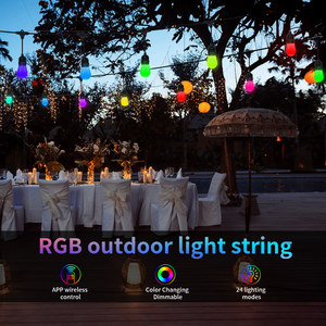 תאורת מיתר LED RGBW חיצונית עמידה למים, נורות לד לפטיו, DC12V IP65, תאורת רדיפה לקישוט מסיבות גן - Product Image 2
