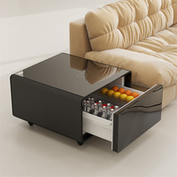 Nouvelle table de chevet intelligente avec réfrigérateur 65L charge sans fil table en verre trempé petit réfrigérateur table de chevet